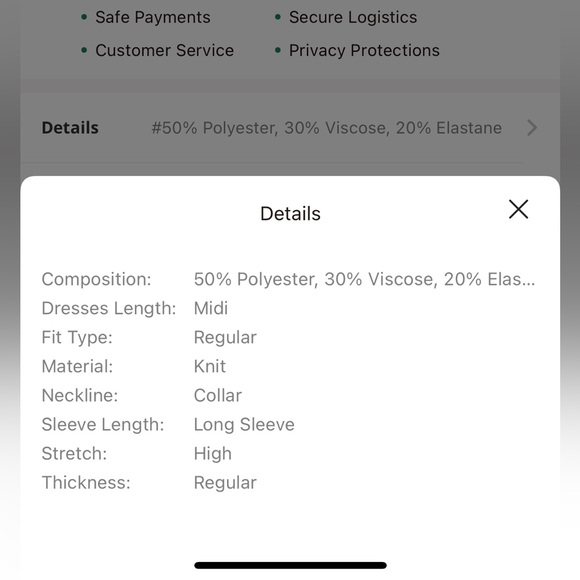 Commense Black Long Sleeve Dress with Gold Buttons - Picture 6 of 7